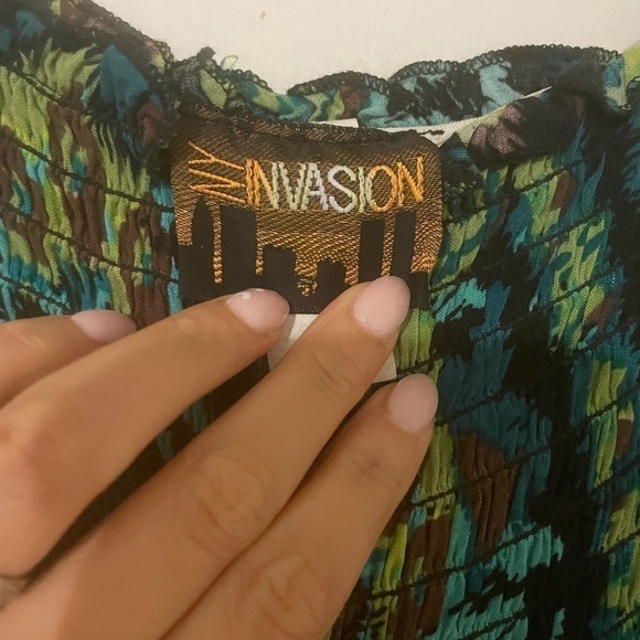 NY Invasion Green strapless maxi dress size small - Picture 4 of 7